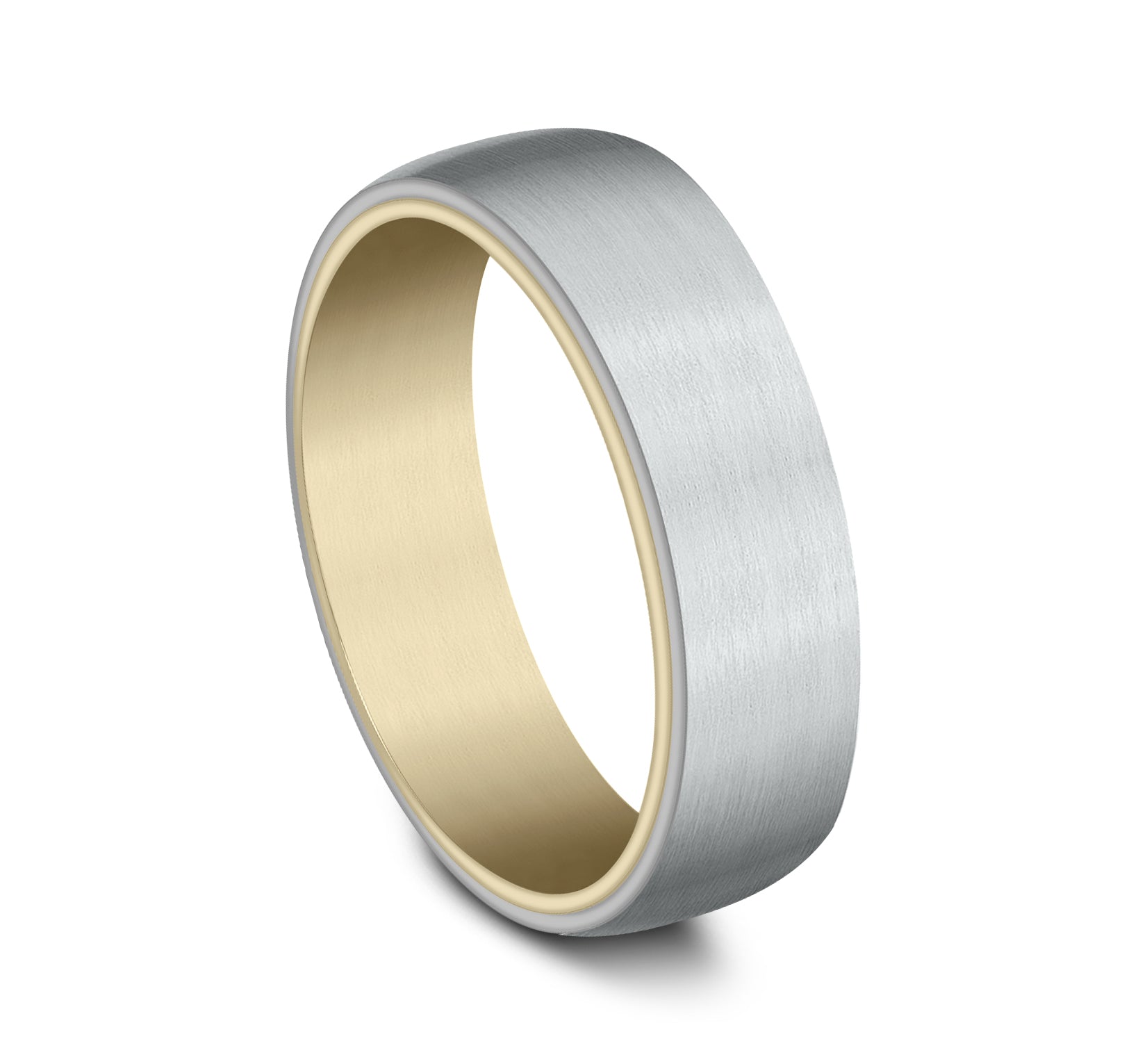 THE BARON 6.5mm, Comfort fit, 14K Yellow and White Gold, Satin finish