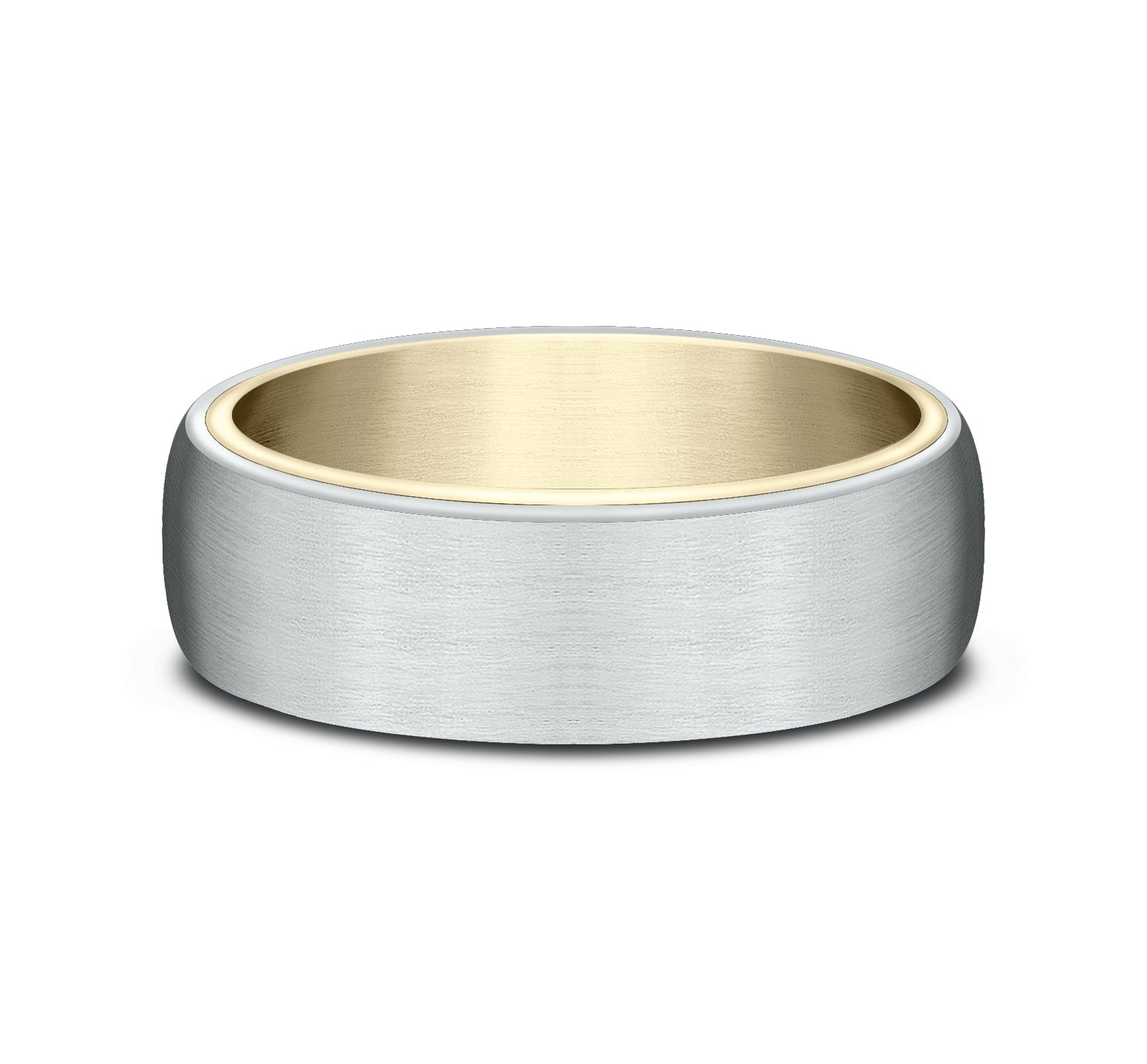 THE BARON 6.5mm, Comfort fit, 14K Yellow and White Gold, Satin finish