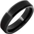 Black Diamond Ceramic Beveled Ring With Satin Center