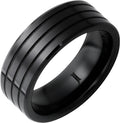 Black Diamond Ceramic Three Groove Ring