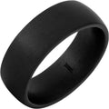 Black Diamond Ceramic Dome Ring With Military Sandblast Finish