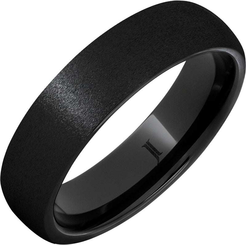 Black Diamond Ceramic Ring with Stone Finish