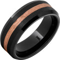Black Diamond Ceramic Ring with 14k Rose Gold Inlay
