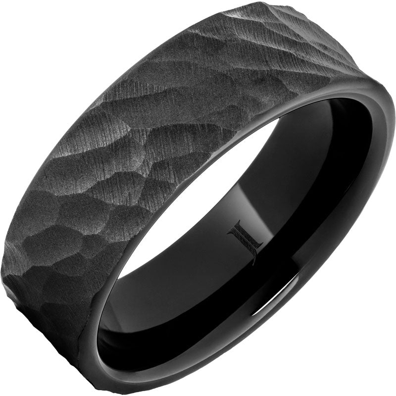 Black Diamond Ceramic Men's Thor Ring with Sandblast Finish