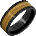 Barrel Aged Black Diamond Ceramic Ring with Chardonnay Wood Inlay