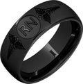 Black Diamond Ceramic Ring With Caduceus - Registered Nurse
