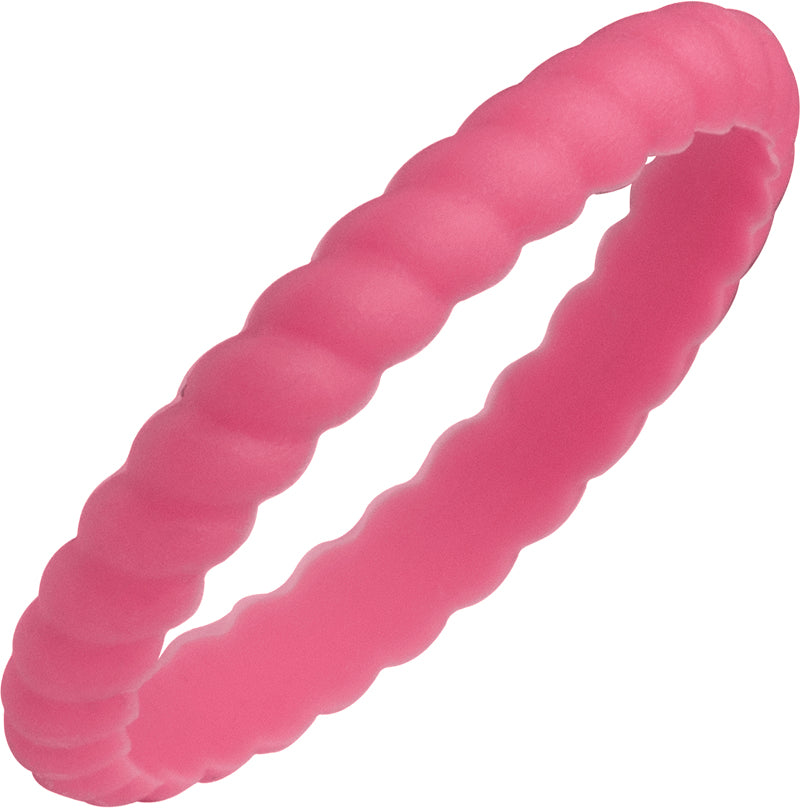 TruBand Silicone Spiral Pink Ring