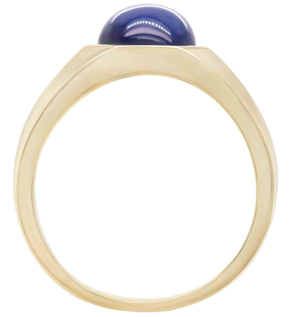 10ky Oval Shaped Created Blue Star and Diamond Ring