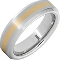 Serinium Beveled Satin Ring with Yellow Gold Inlay