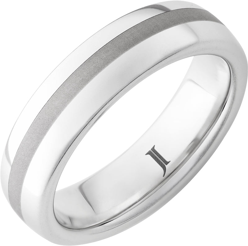Serinium Dome Ring with Satin Finish Center