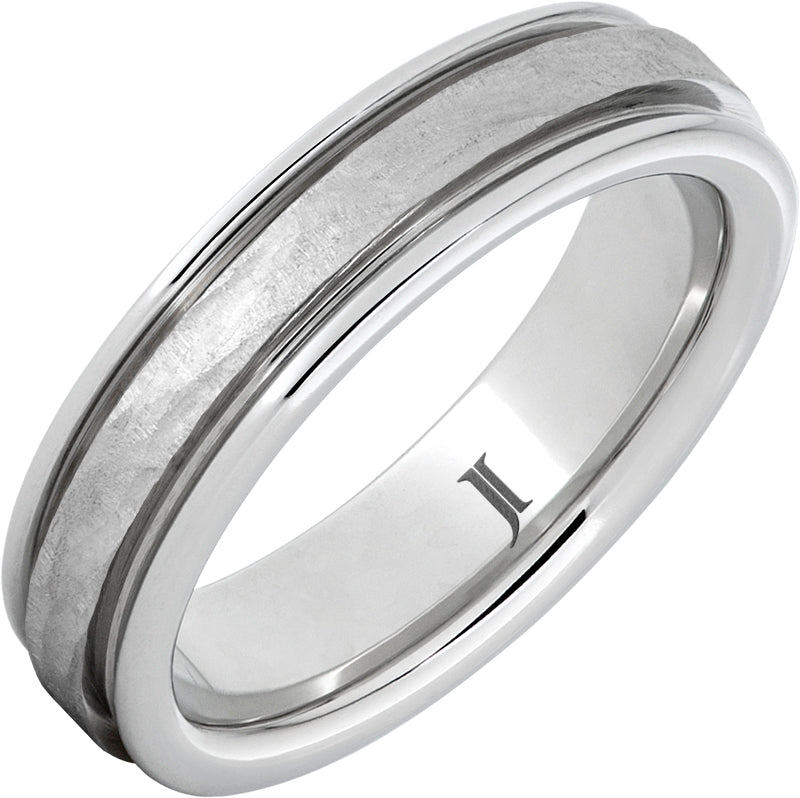 Sernium Grooved Ring with Treebark Finish