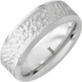 Sernium Beveled Ring with Hammer Finish