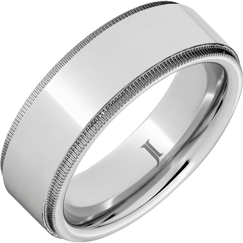 Polished Serinium Ring with Milgrain Edges