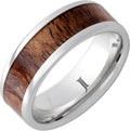 Islander - Serinium Tiger Koa Wood Inlay Ring