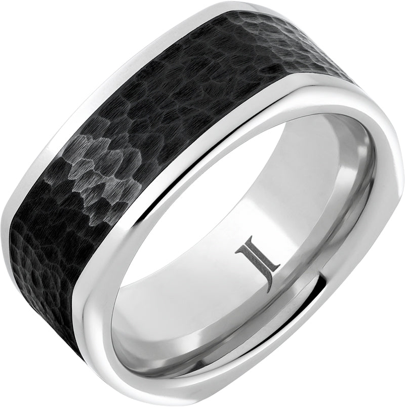 Cubist - Serinium and Black Diamond Ceramic Ring