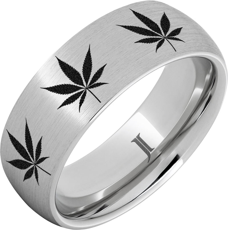 Serinium Cannabis Engraved Ring