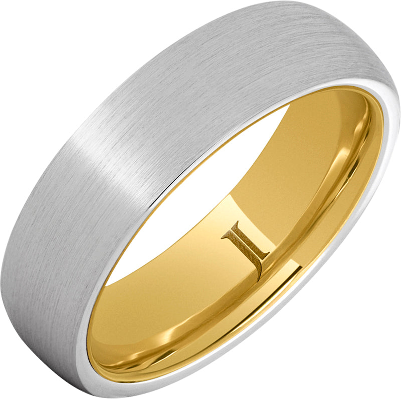 Serinium Hidden Gold Ring With Gold Interior and Satin Finish