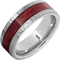 Barrel Aged Serinium Ring with Cabernet Inlay and Moon Crater Finish