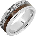 Serinium Ring with Dinosaur Bone Inlay and Dinosaur Landscape Engraving