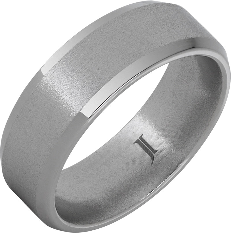 Aerospace Grade Titanium Ring with Stone Finish