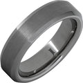 Rugged Tungsten Beveled Edge Ring with Satin Finish