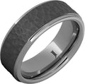 Rugged Tungsten Moon Crater Carved Sandblast Ring