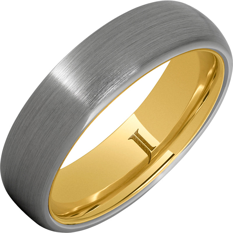 Hidden Gold Rugged Tungsten Satin Finish Ring