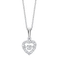 10kt White Gold Diamond Rhythm of Love Heart Pendant 1/5ctw