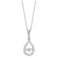 10kt White Gold Diamond Rhythm of Love Pear Pendant 1/5ctw