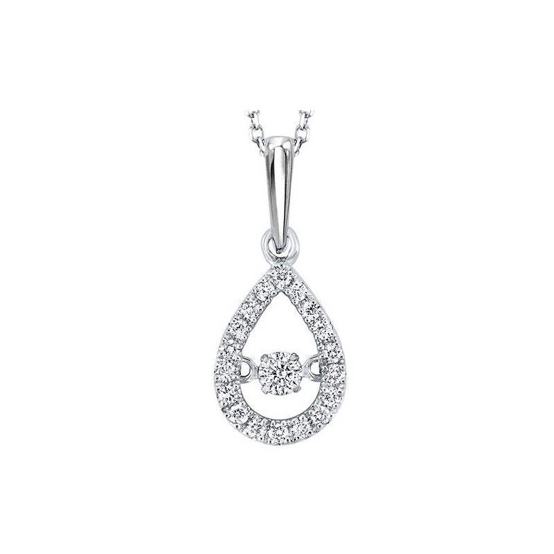 10K White Gold & Diamond Rhythm of Love Pendant