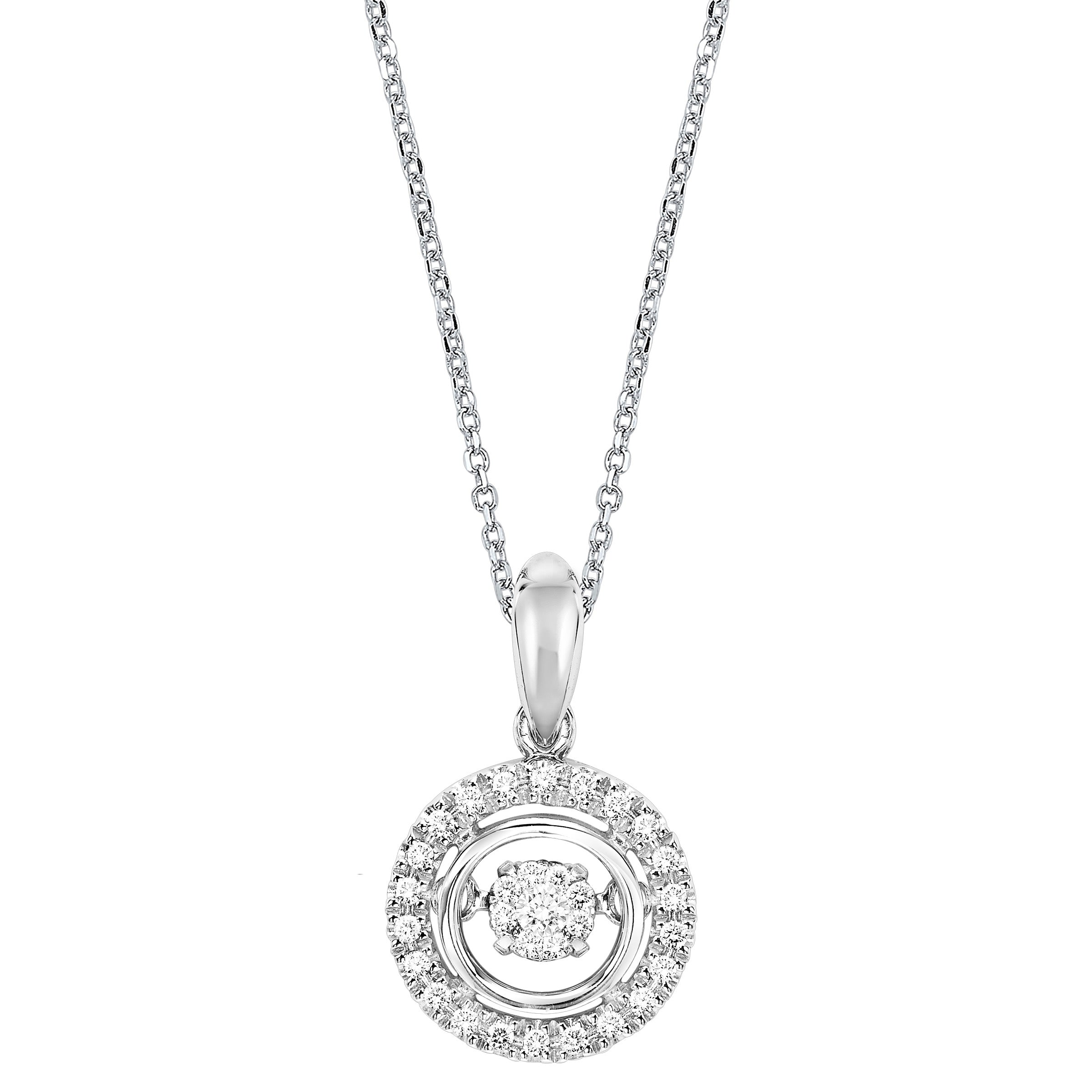 Silver Rhythm Of Love Pendant 1/10 Ctw