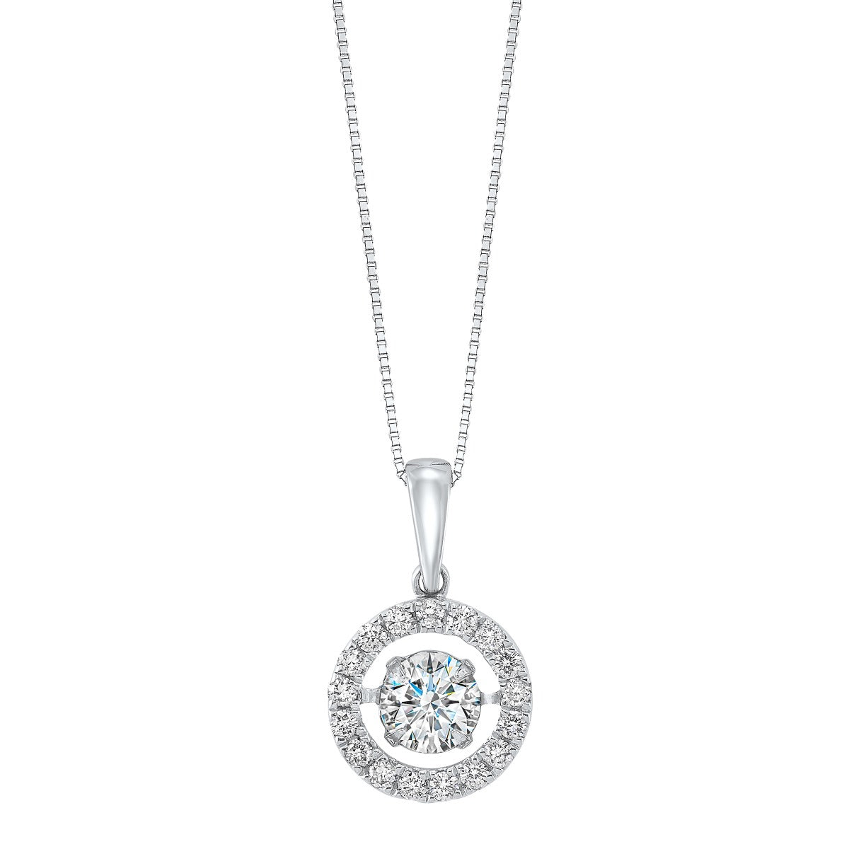 14k White Gold Rythm of Love Necklace