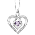 Silver Diamond & Created Alexandrite Peandant 1/4gtw