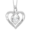 Silver Diamond & Created White Topaz Pendant 1/4gtw