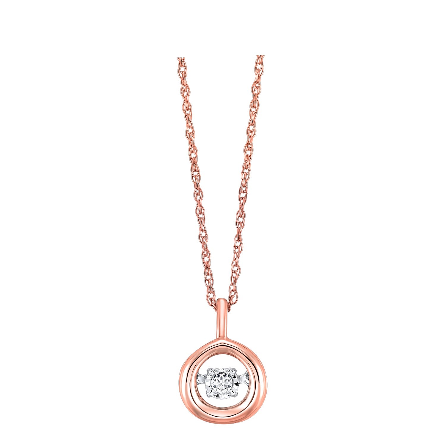 10kt Rose Gold Diamond Pendant