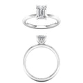 Hidden Halo Plain Shank Engagement Ring (Emerald)