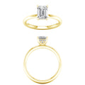 Hidden Halo Plain Shank Engagement Ring (Emerald)
