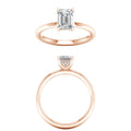 Hidden Halo Plain Shank Engagement Ring (Emerald)