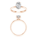 Hidden Halo Plain Shank Engagement Ring (Oval)