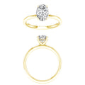 Hidden Halo Plain Shank Engagement Ring (Oval)