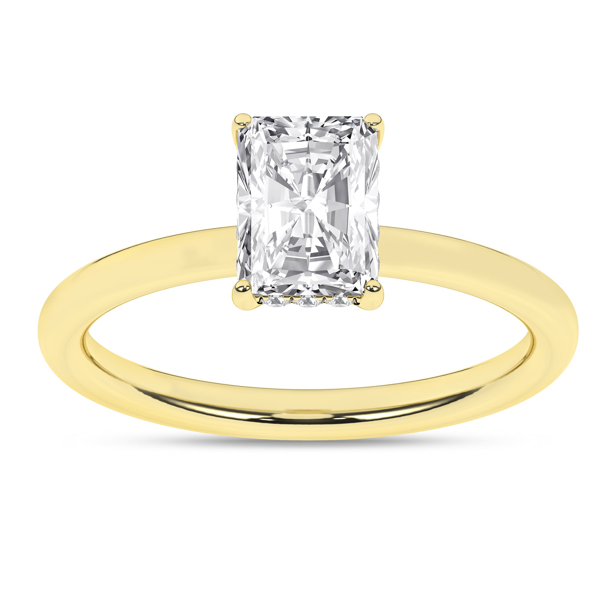 Hidden Halo Plain Shank Engagement Ring (Radiant)