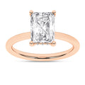 Hidden Halo Plain Shank Engagement Ring (Radiant)