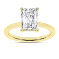 Hidden Halo Plain Shank Engagement Ring (Radiant)