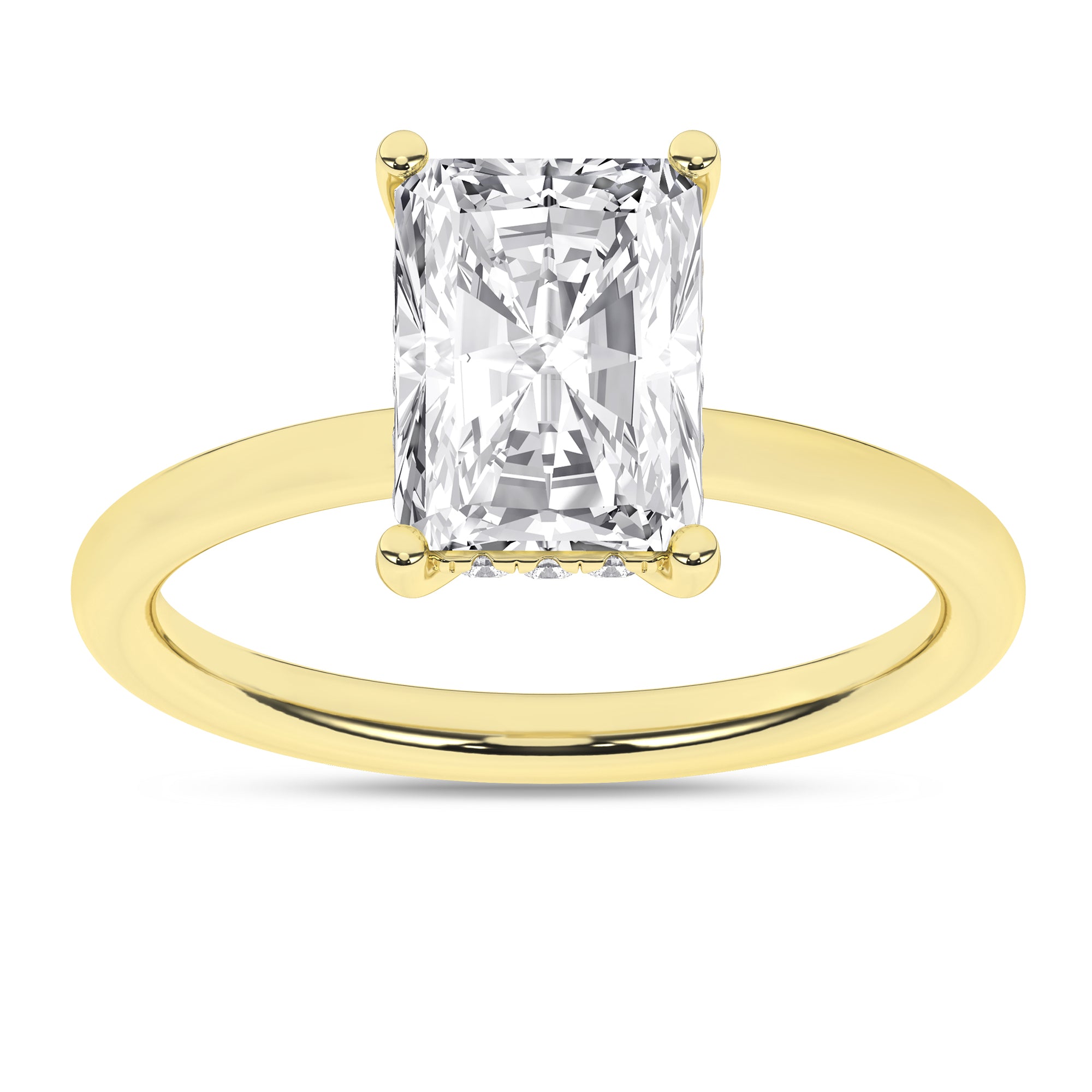 Hidden Halo Plain Shank Engagement Ring (Radiant)