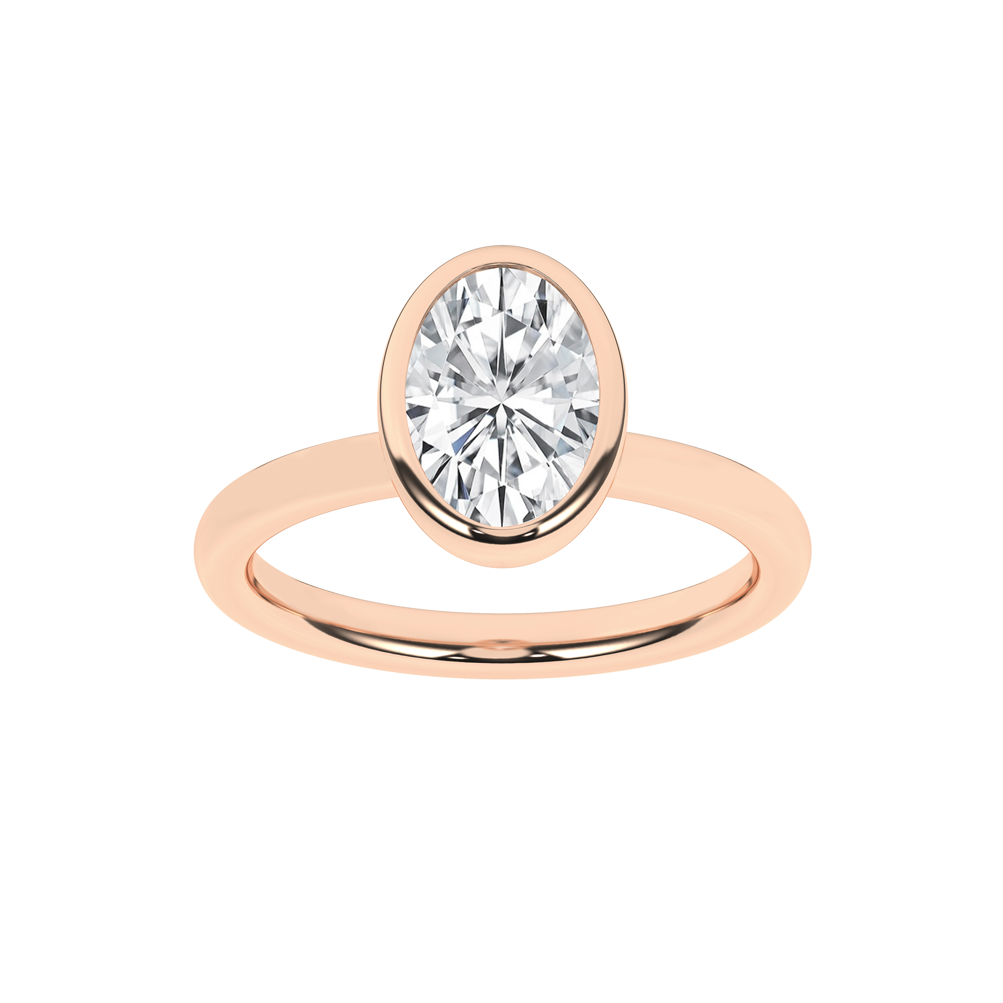 Bezel-Set Solitaire Ring (Oval)