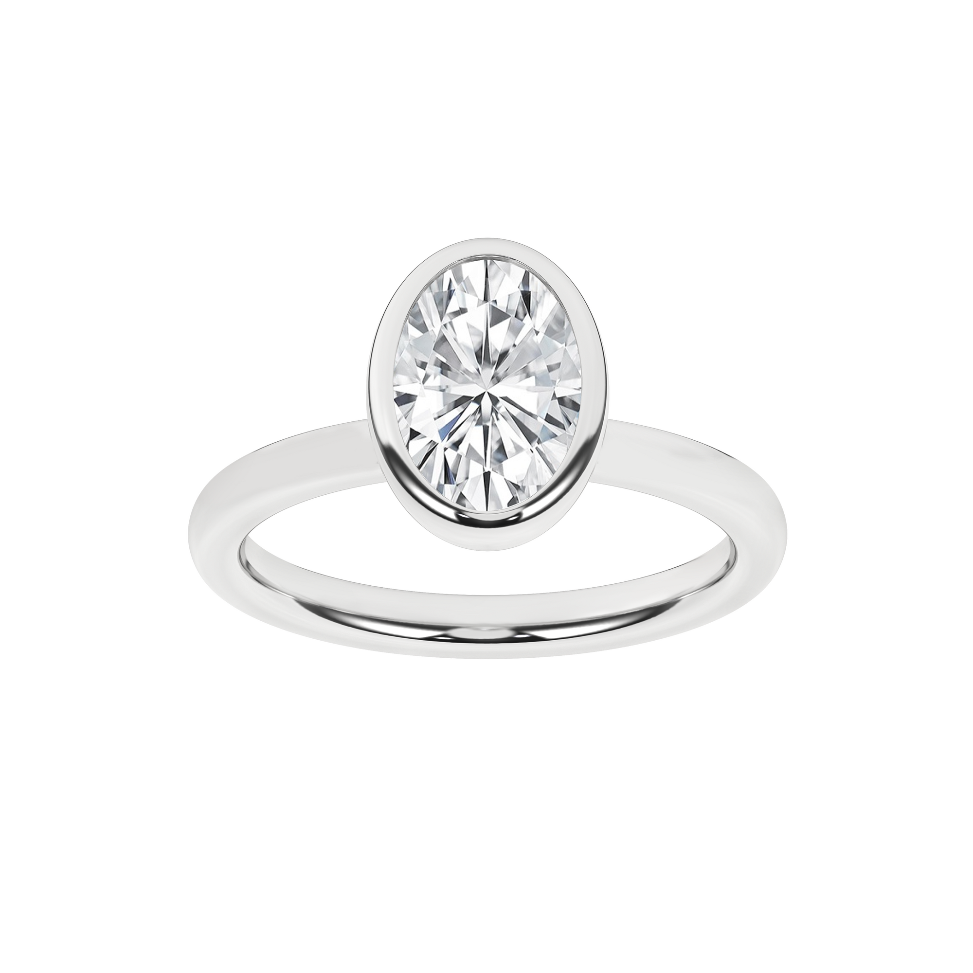 Bezel-Set Solitaire Ring (Oval)