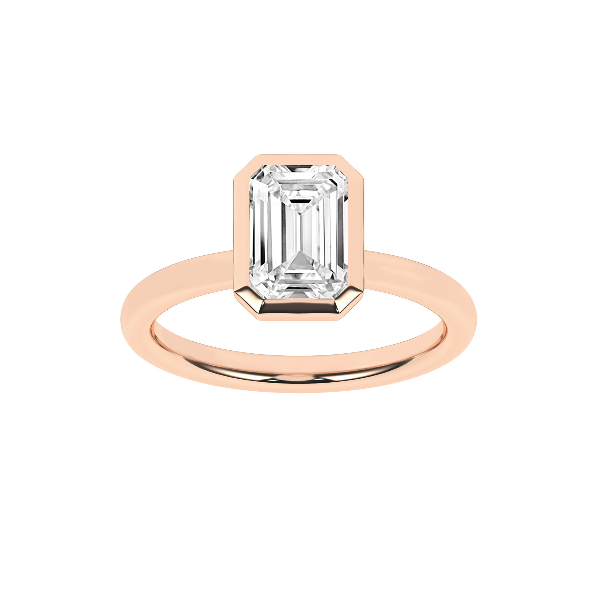 Bezel-Set Solitaire Ring (Emerald)