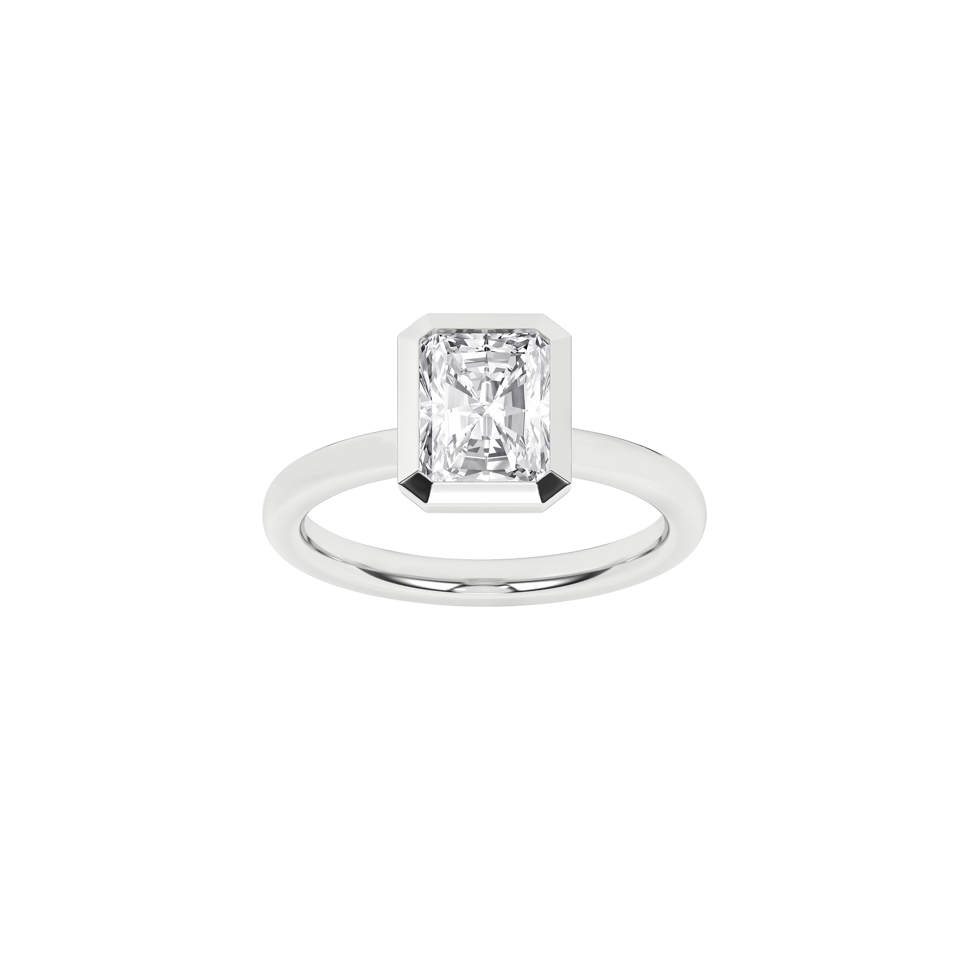 Bezel-Set Solitaire Ring (Radiant)