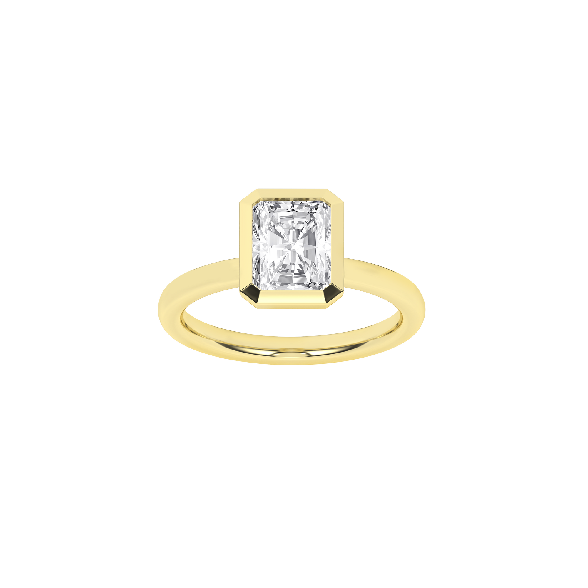Bezel-Set Solitaire Ring (Radiant)