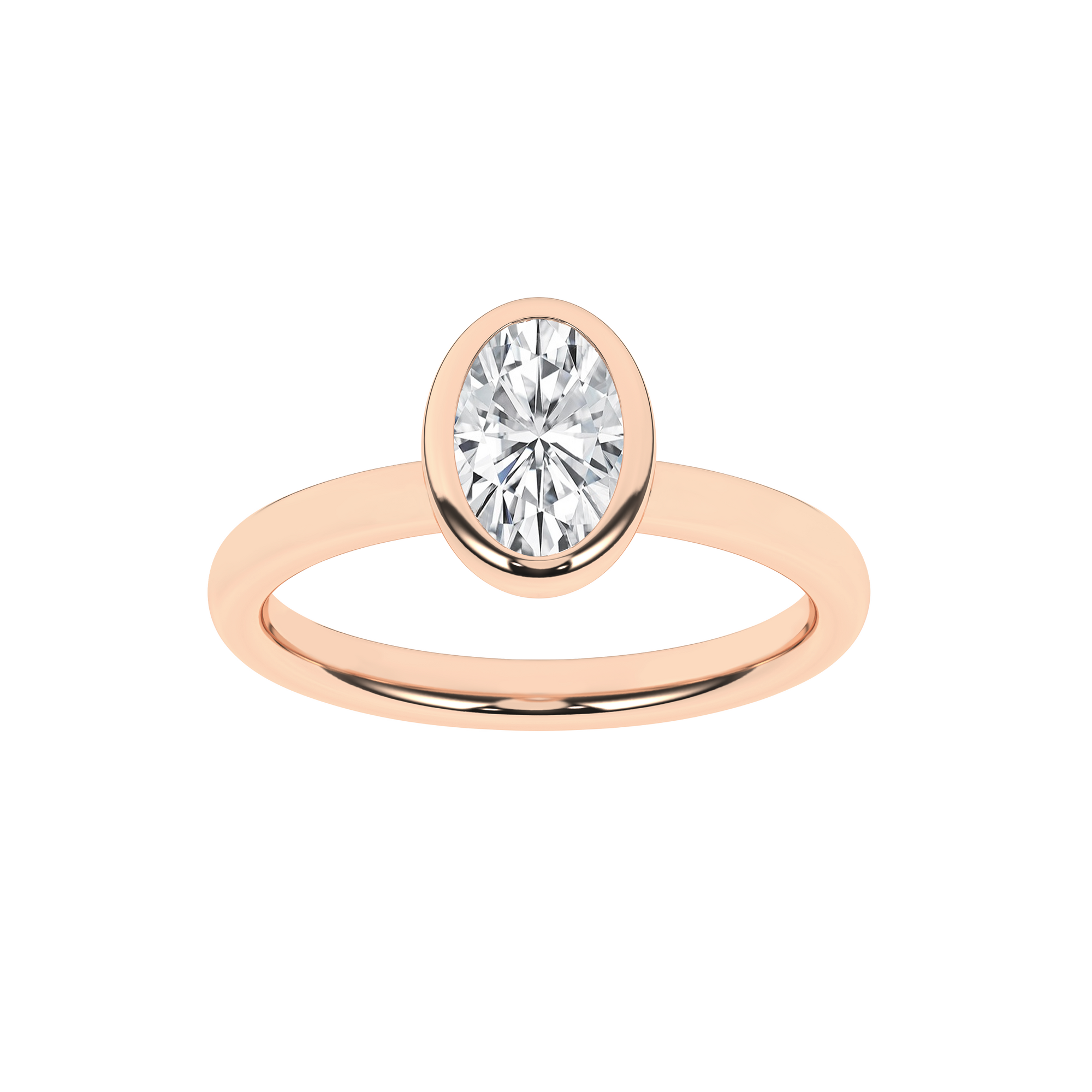 Bezel-Set Solitaire Ring (Oval)
